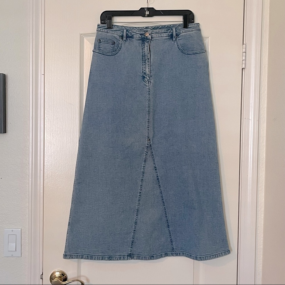 Blue Willi’s Blue Jean Maxi Skirt with Front Panel, Size EU 38